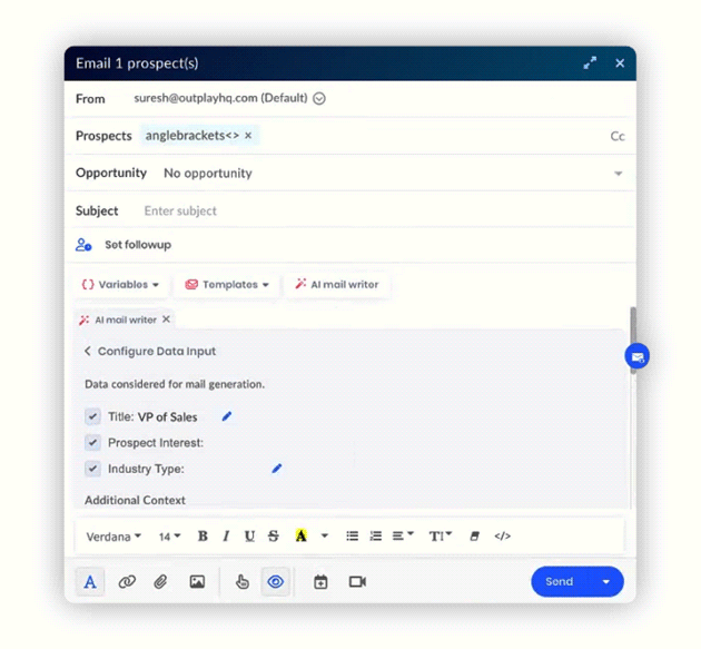 AI email writer powered by Chat GPT